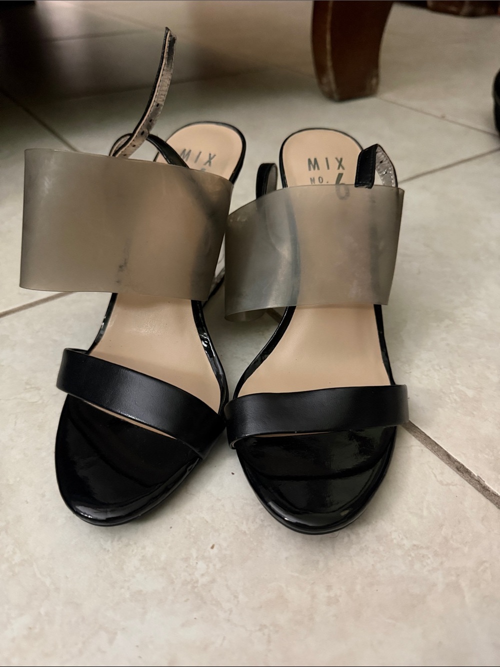 Mix No. 6 Black and Smoke Block Heel Sandals